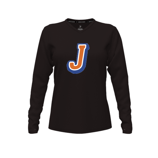 [FTLVCFBK-FYXS-LOGO3] Decker Comfort T-Shirt (Female Youth XS, Black, V Neck, Logo 3, Long Sleeve)