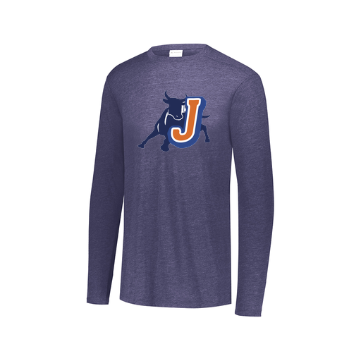 [FTLCUBNV-AXS-LOGO2] Decker Men's Tri-Blend T-Shirt - Long Sleeve (Adult XS, Navy, Logo 2)