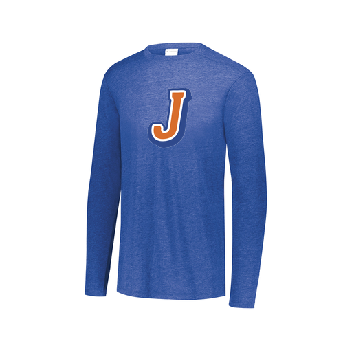 [FTLCUBRY-AXS-LOGO3] Decker Men's Tri-Blend T-Shirt - Long Sleeve (Adult XS, Royal, Logo 3)