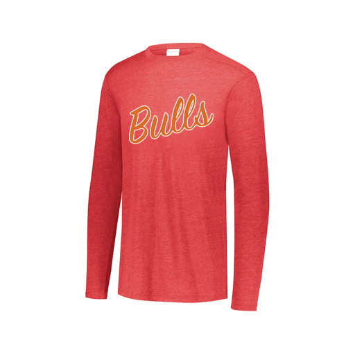 [FTLCUBRD-AXS-LOGO1] Decker Men's Tri-Blend T-Shirt - Long Sleeve (Adult XS, Red, Logo 1)