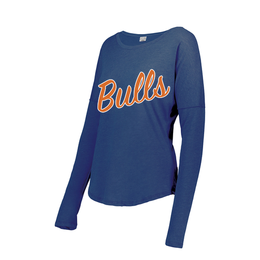 [FTLCUBRY-FAXS-LOGO1] Decker Women's Tri-Blend T-Shirt - Long Sleeve (Female Adult XS, Royal, Logo 1)